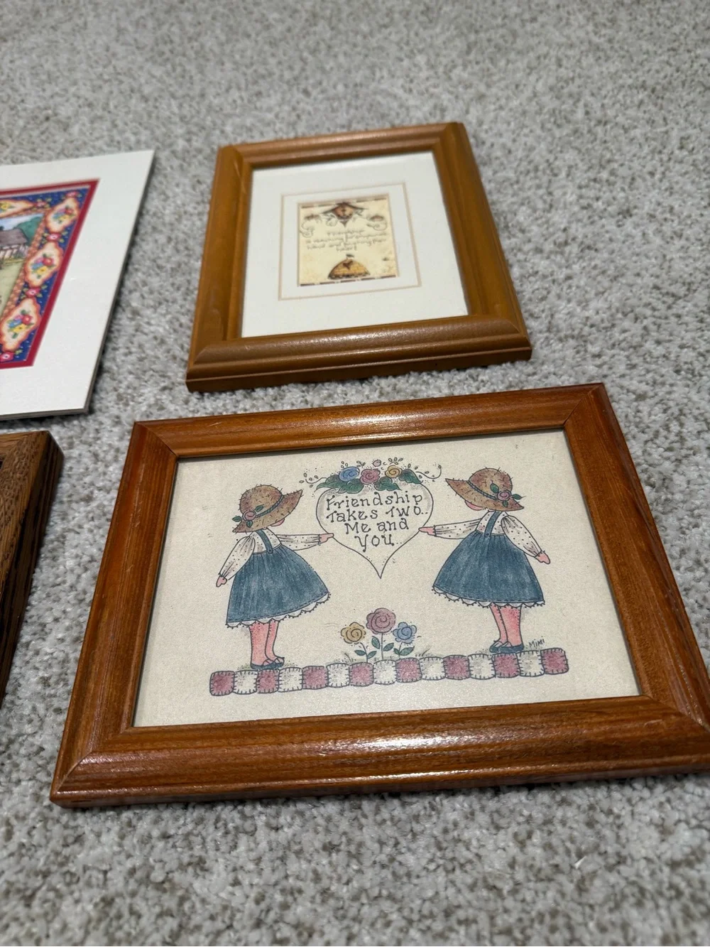 Vintage Cottagecore Framed Art Prints Sisterhood Friendship House Blessing Set